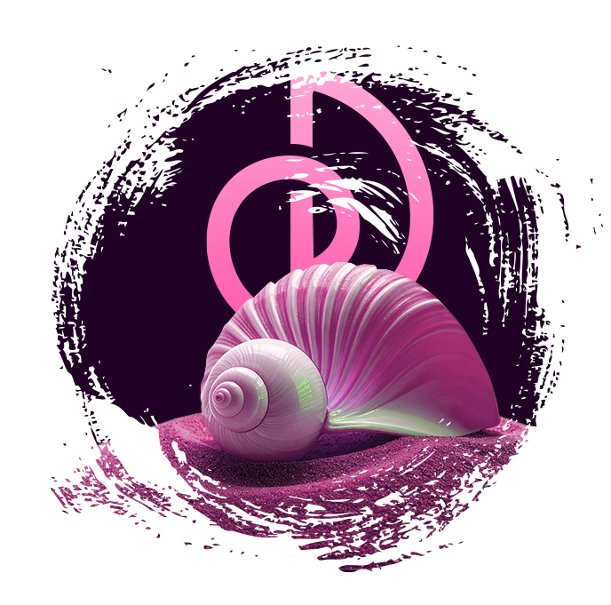 Pink Pacific Boosts P Logo On Purple Splash, Front Facing